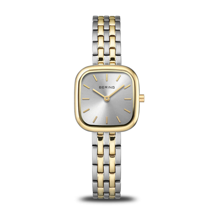 Bering dames horloge bicolor grijze wijzerplaat 17926-714