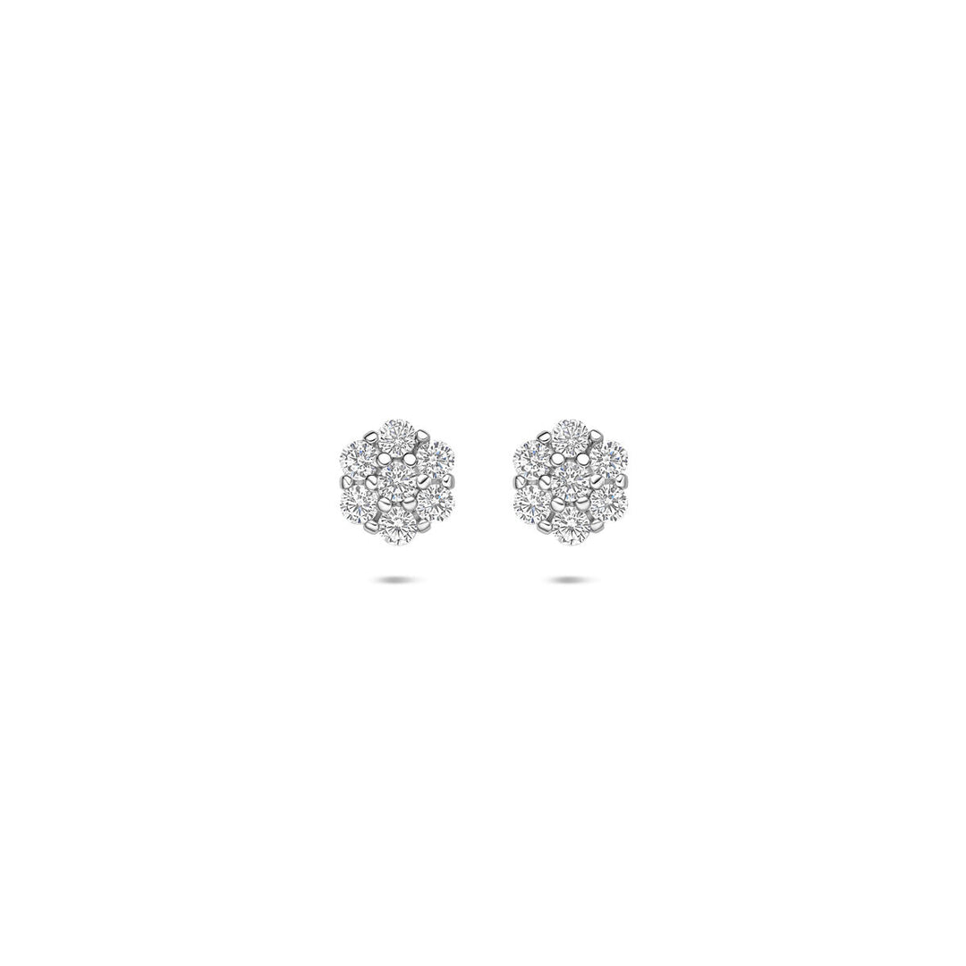 Zilveren oorknoppen met zirkonia – 6 mm