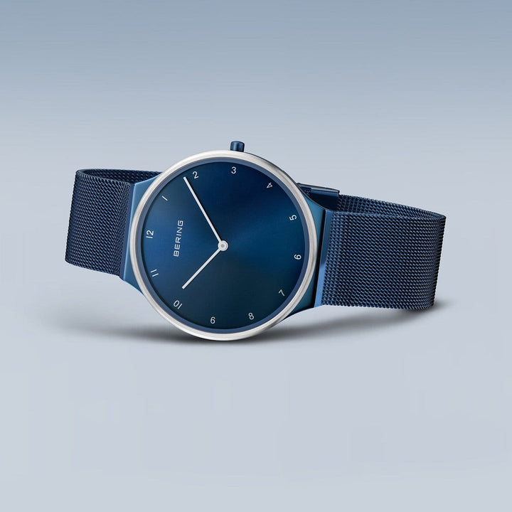 bering dames horloge blauwe wijzerplaat - 18440-397