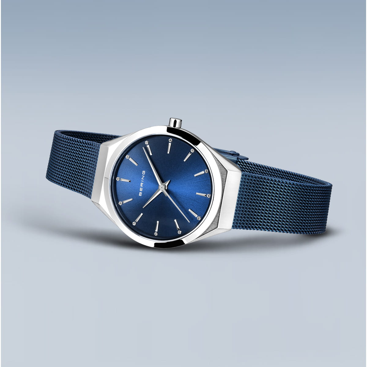 bering unisex zegarek niebieska tarcza - 18729-307