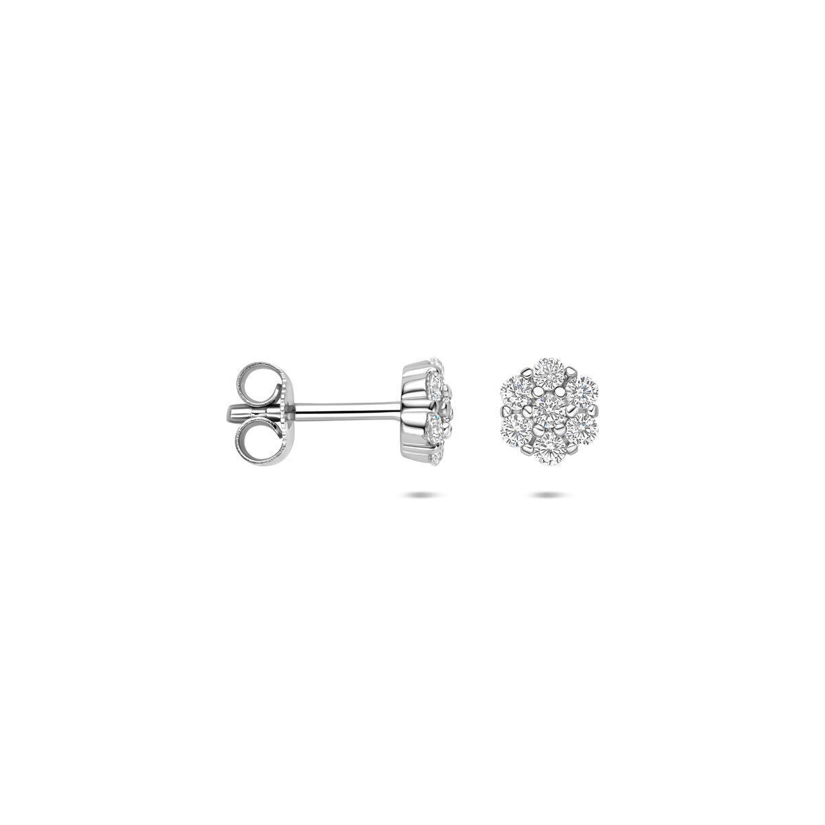 Srebrne kolczyki wkrętki z cyrkonią – 6 mm