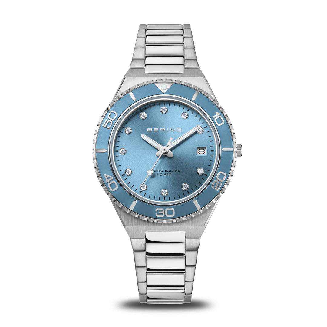 bering dames horloge blauwe wijzerplaat - 18936-705