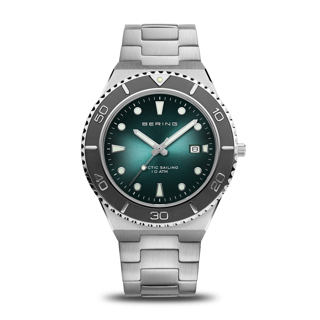 bering heren horloge groene wijzerplaat - 18940-708