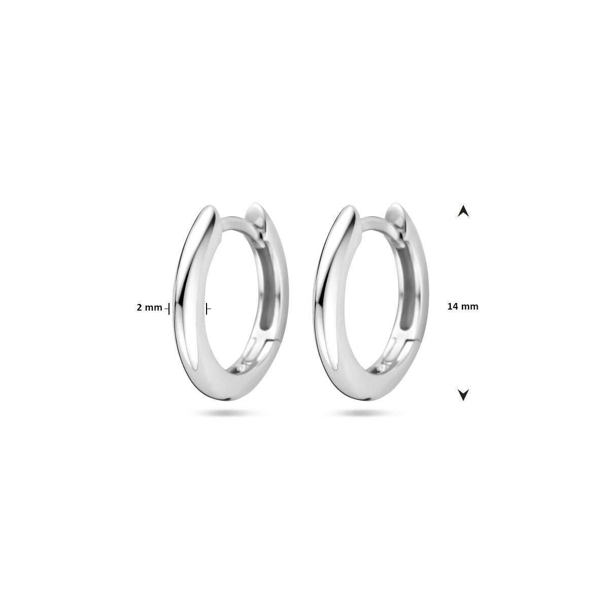 kolczyki koła 2,0 mm srebro rodowane