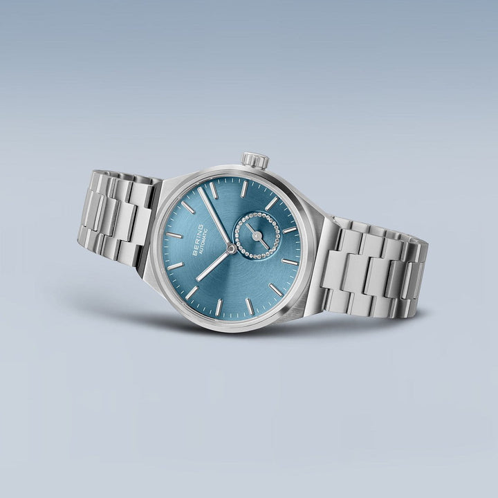 bering dames horloge blauwe wijzerplaat - 19435-Charity
