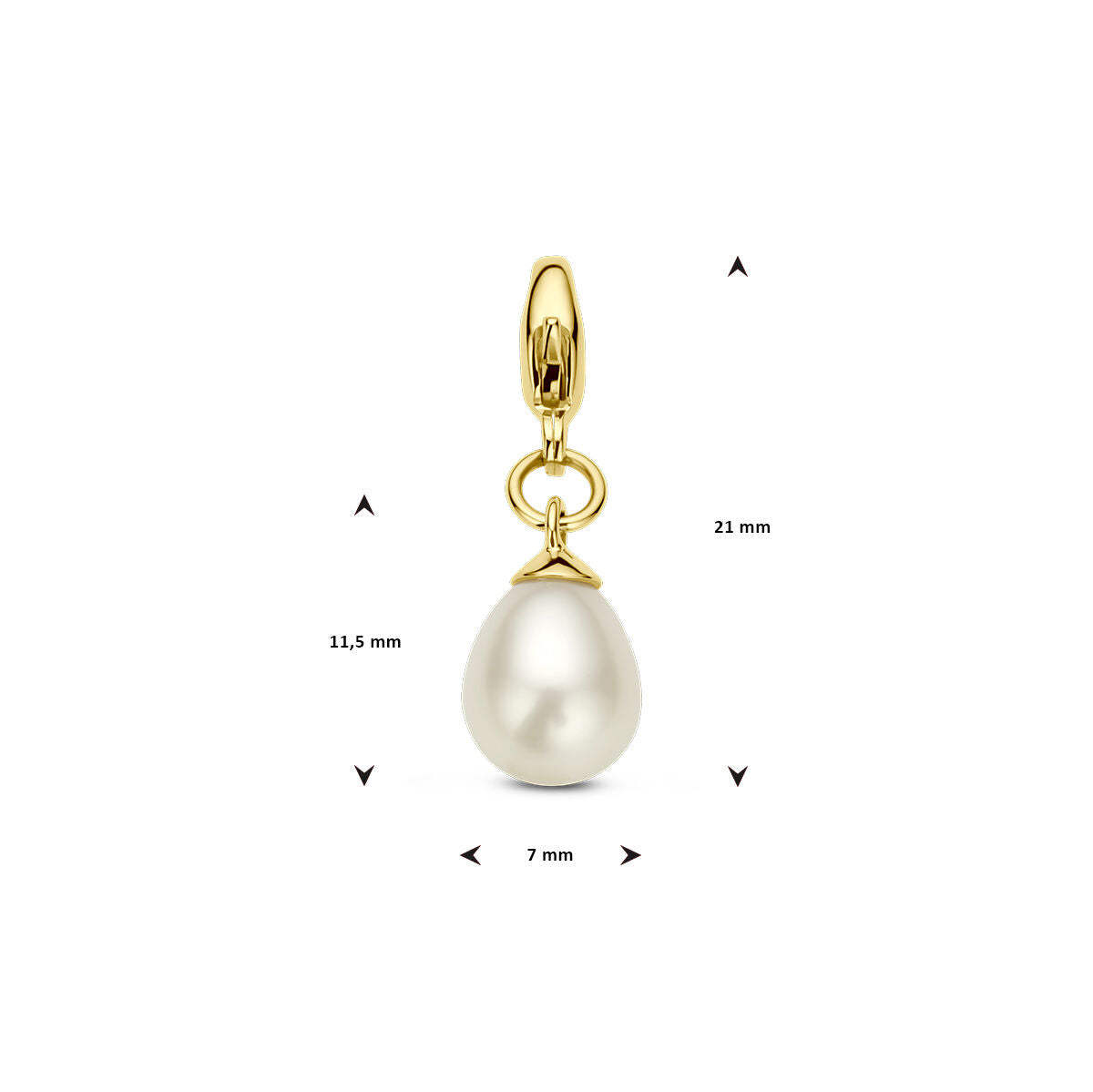 charms perła 14K żółte złoto