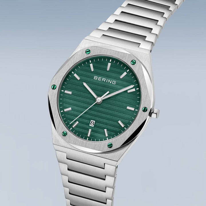 bering heren horloge groene wijzerplaat - 19742-708