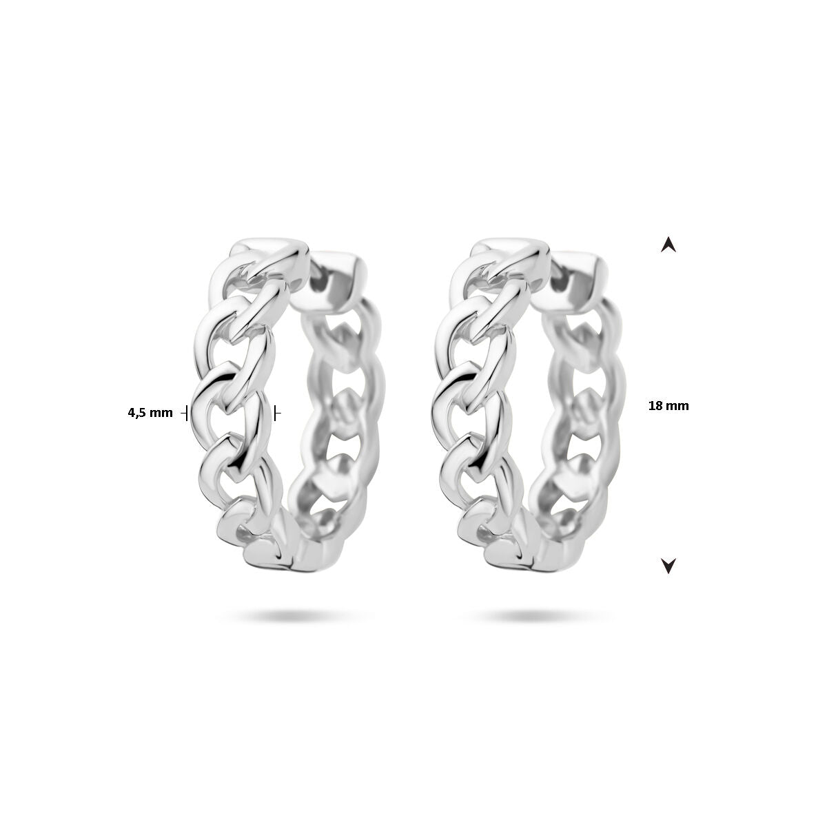 kolczyki koła wzór ogniw 18mm srebro rodowane