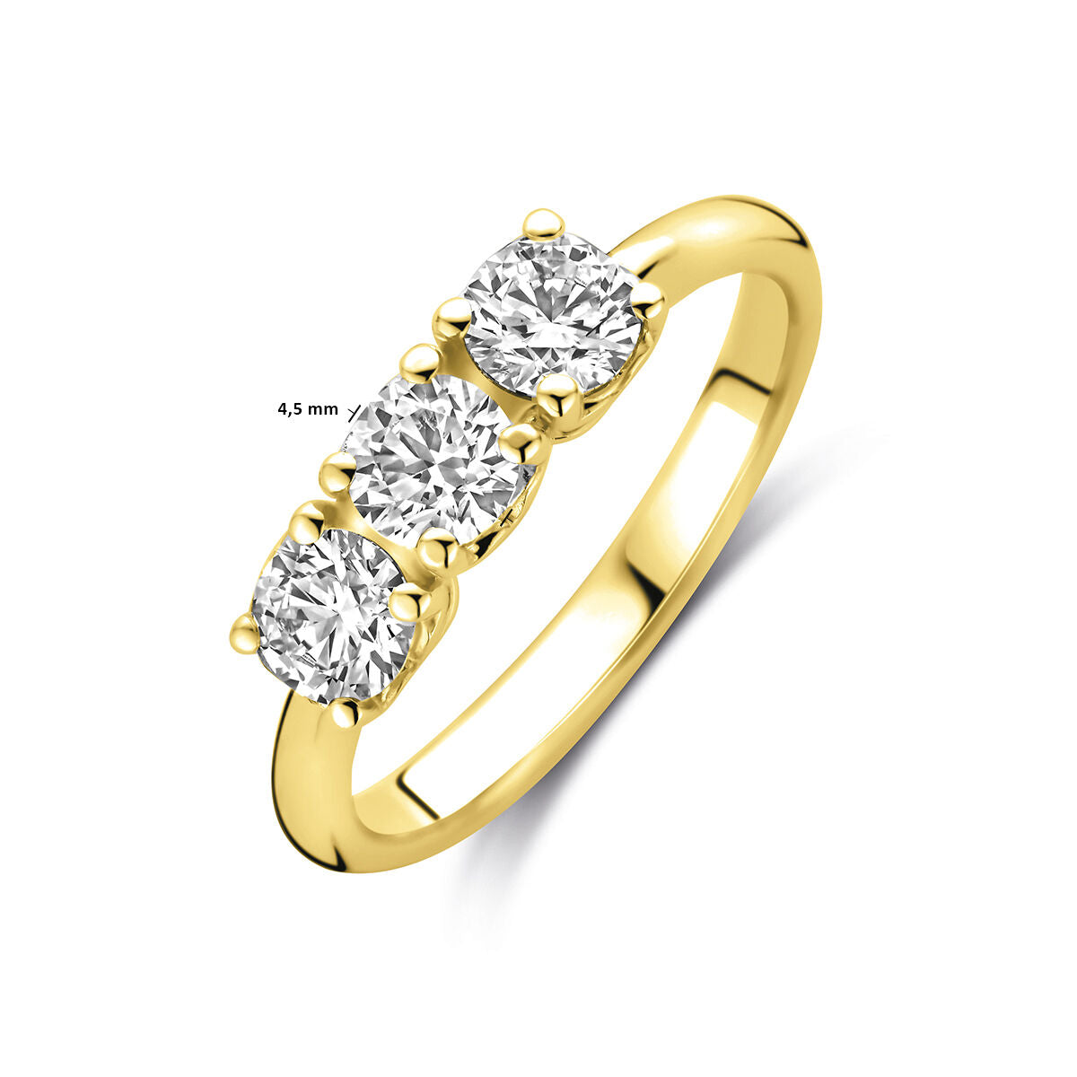 14k żółte złoto damski pierścionek z 0.90ct diamentem hodowanym w laboratorium