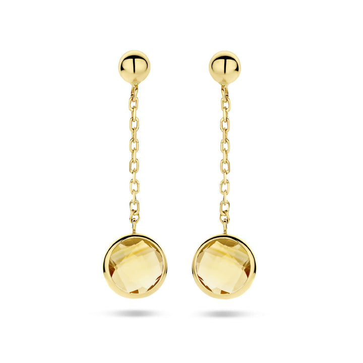 oorhangers citrien 14K geelgoud