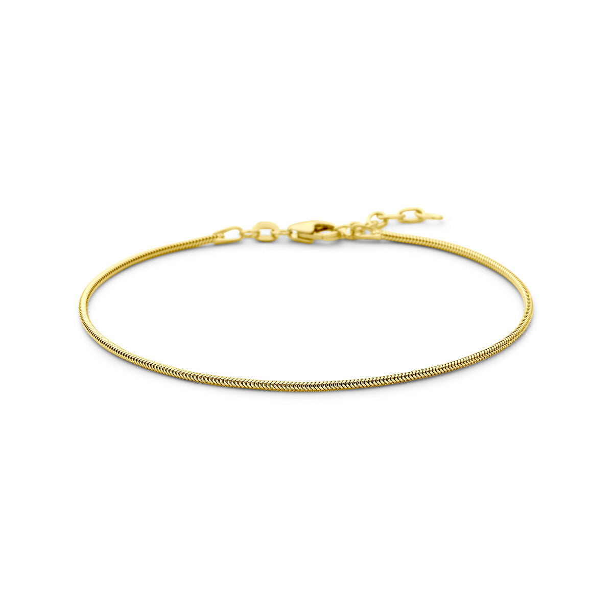 Złota bransoletka męska o splocie wężowym, grubość 1,2 mm, 14K.