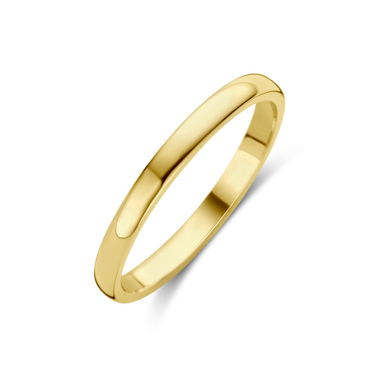 De Van der Kooij Collectie aanschuifring 14K geelgoud is een eenvoudige, gepolijste ring met een gladde, glanzende afwerking, afgebeeld op een witte achtergrond.