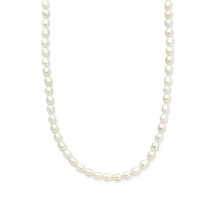 Zilveren ketting dames parels gerhodineerd