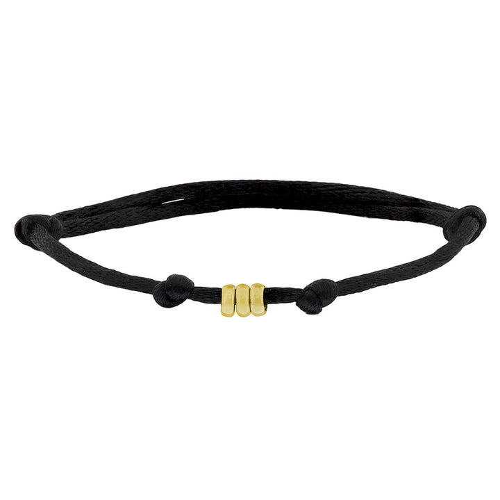 armband satijn 14K goud met rubber/nylon/leer