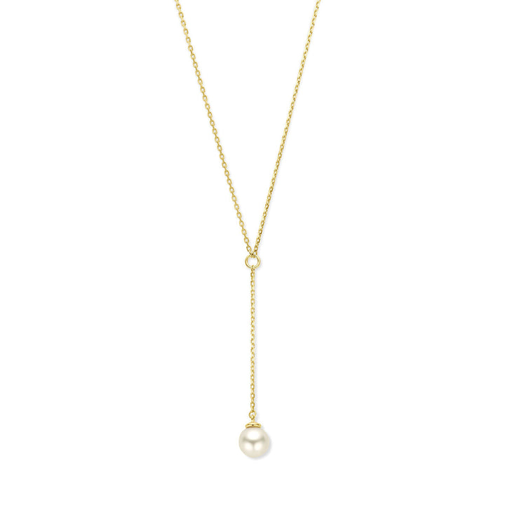 Y-collier parel 14K geelgoud