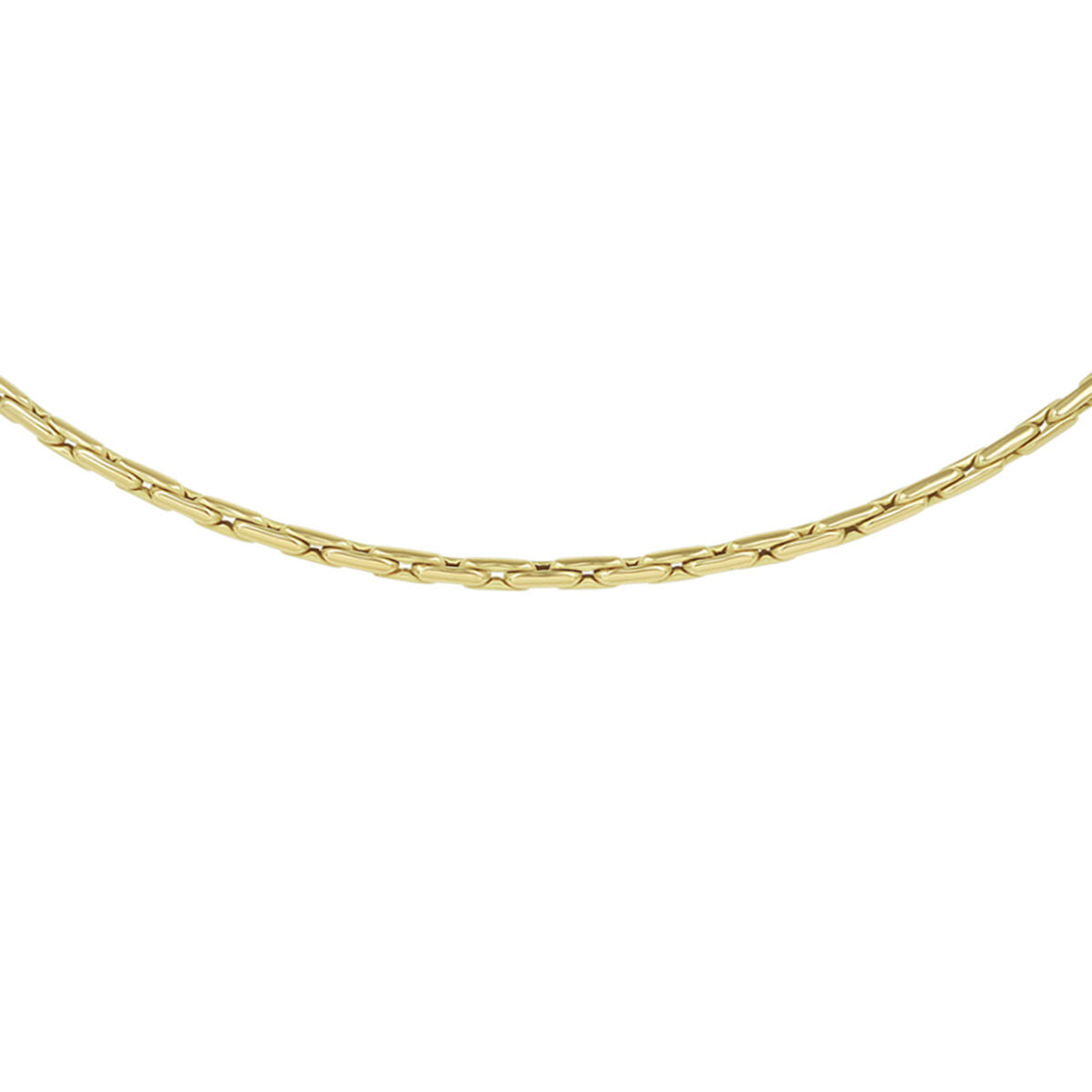Collier van 14K geelgoud, 2,7 mm breed en 45 cm lang, met een verfijnde schakeling.