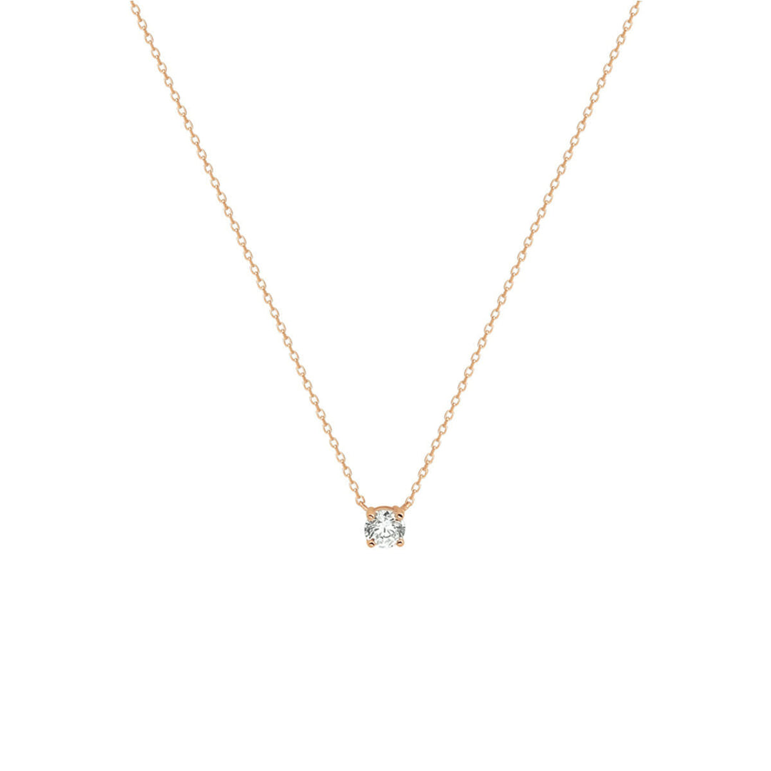 collier zirkonia 40 - 42 - 44 cm 14K roségoud
