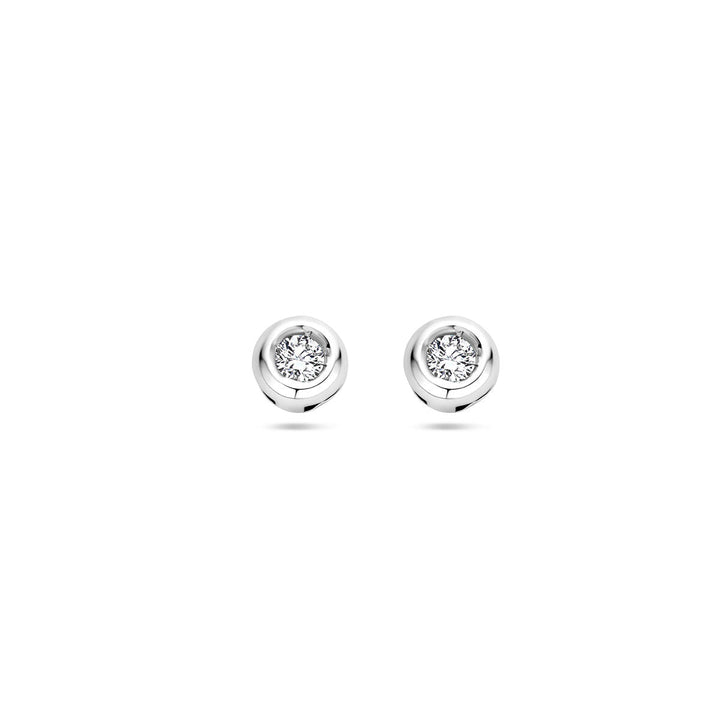 oorknoppen diamant 0.10 ct (2x 0.05ct) h si 14K witgoud