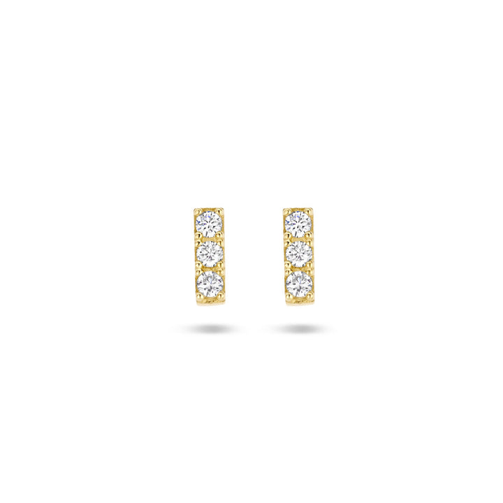 oorknoppen zirkonia 14K geelgoud