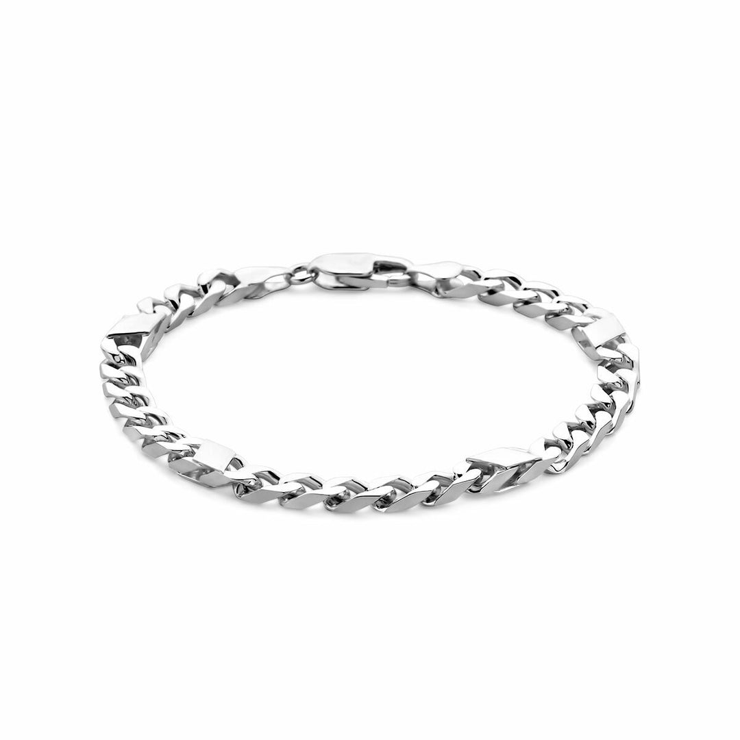 Zilveren armband heren gourmette met tussenstuk 5,8 mm