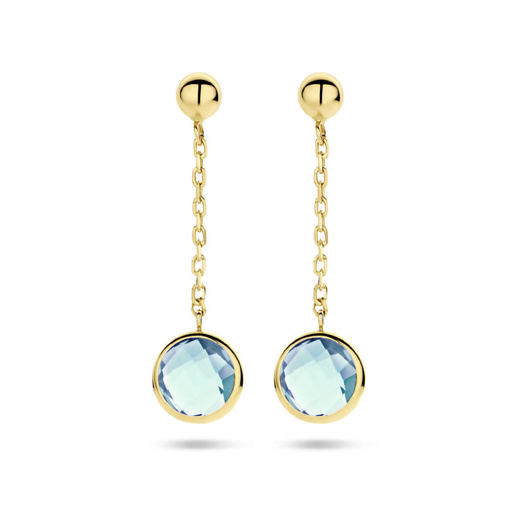 oorhangers topaas 14K geelgoud