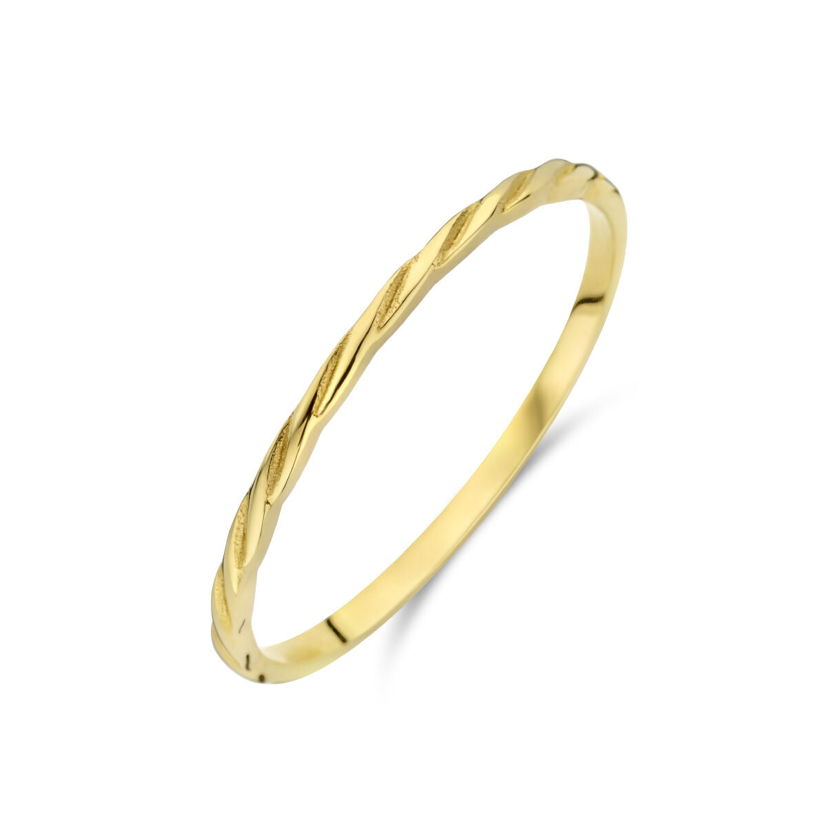 żółta złota obrączka skręcona 14K
