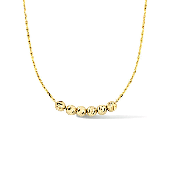 collier bolletjes gediamanteerd 0,9 mm 40 + 4 cm 14K geelgoud