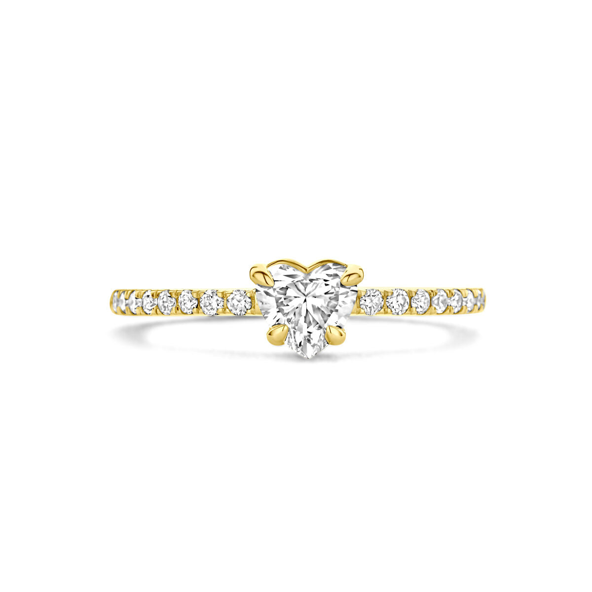 pierścionek z lab-grown diamentem 0.665ct h si 14K żółte złoto
