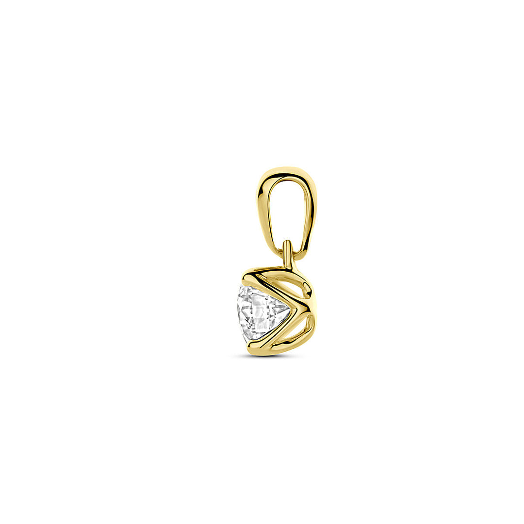 hanger lab grown diamant 0.50ct h si 10 mm 14K geelgoud