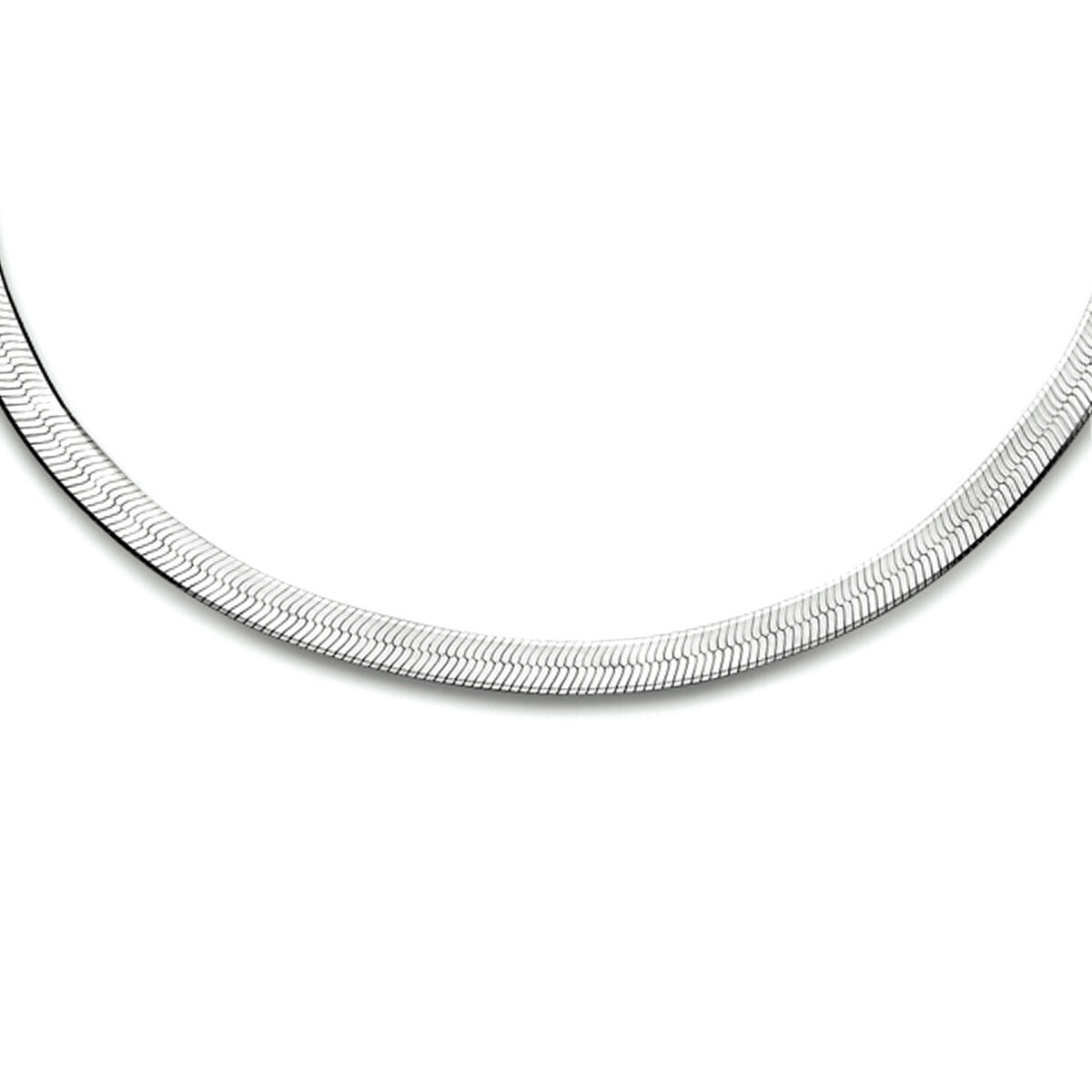 srebrny naszyjnik w kształcie węża o szerokości 3,3 mm, długość 40 + 5 cm, pokryty rhodium.