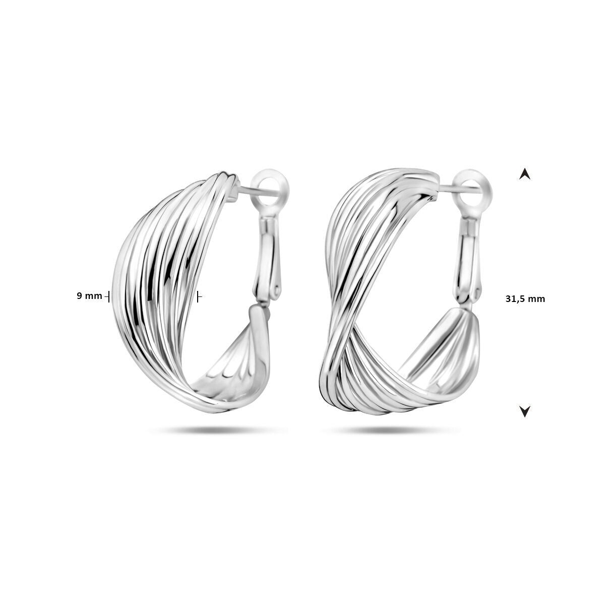 kolczyki koła 31 mm srebro rodowane