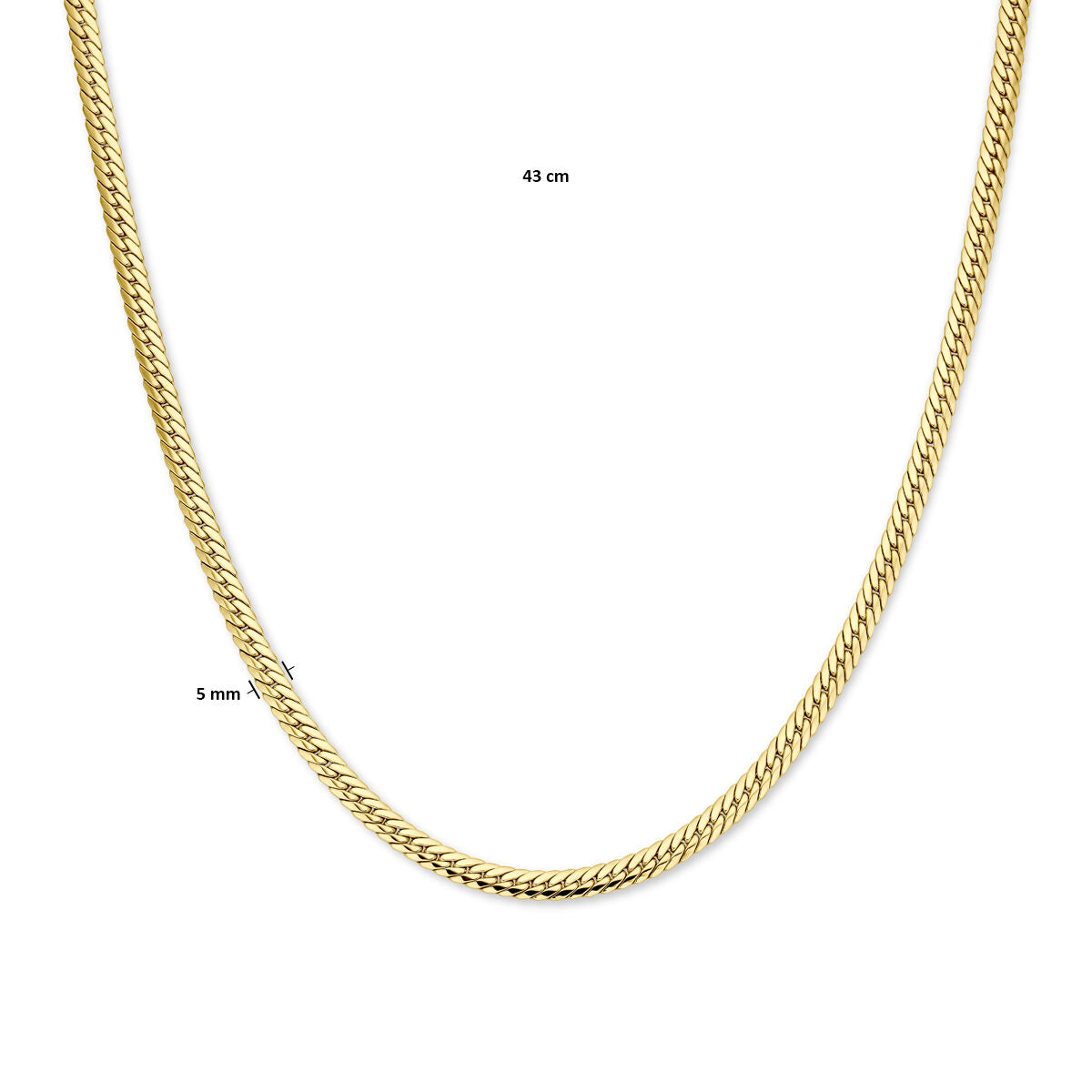 naszyjnik gourmette 5 mm 43 cm 14K żółte złoto