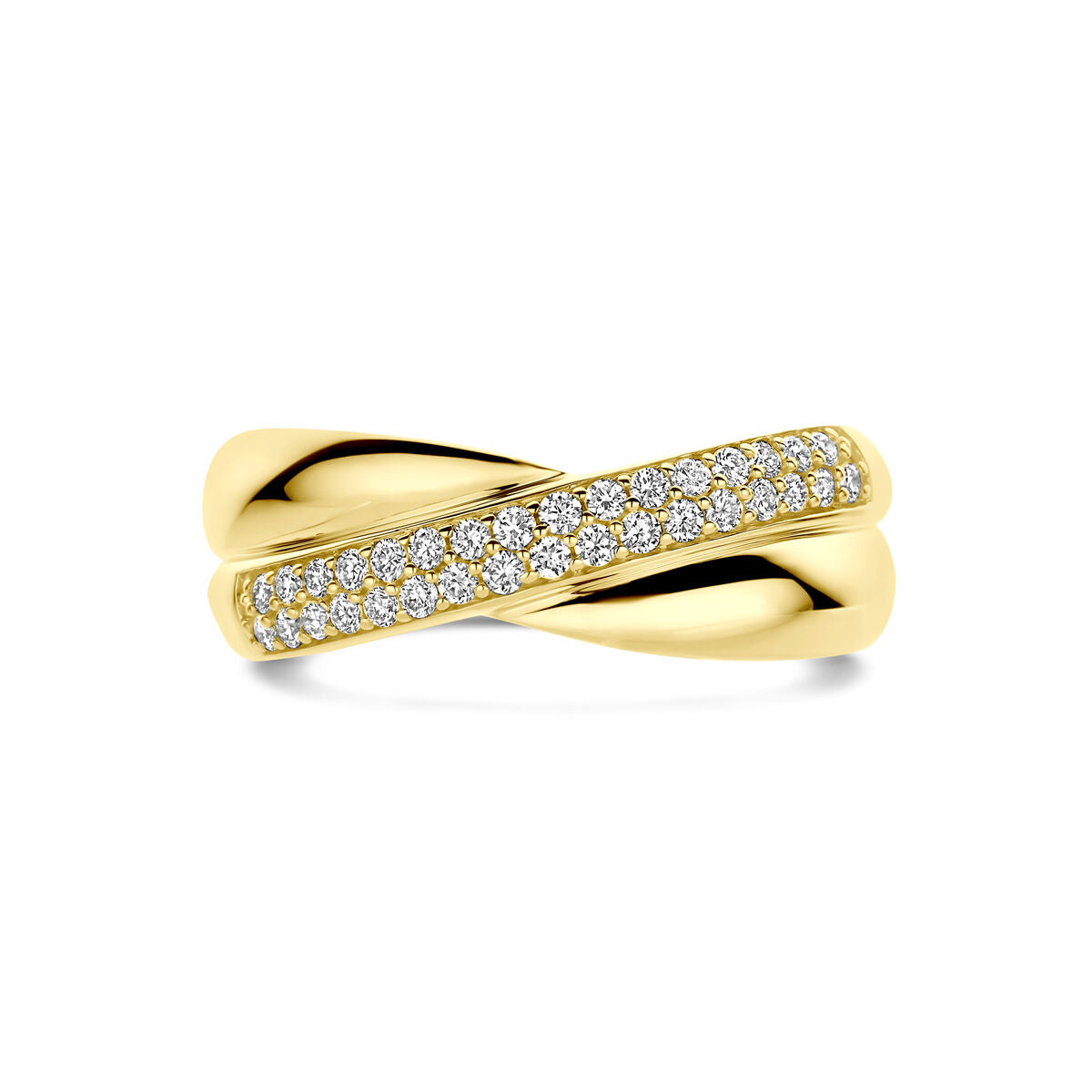 14k Żółte złoto damski pierścionek z 0.30ct diamentem hodowanym w laboratorium