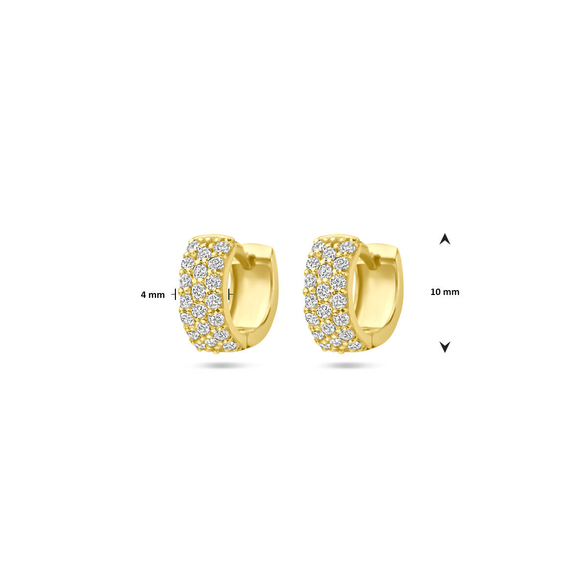 Klapożki diament 0.40ct (2x 0.20ct) h si 10 mm 14K żółte złoto