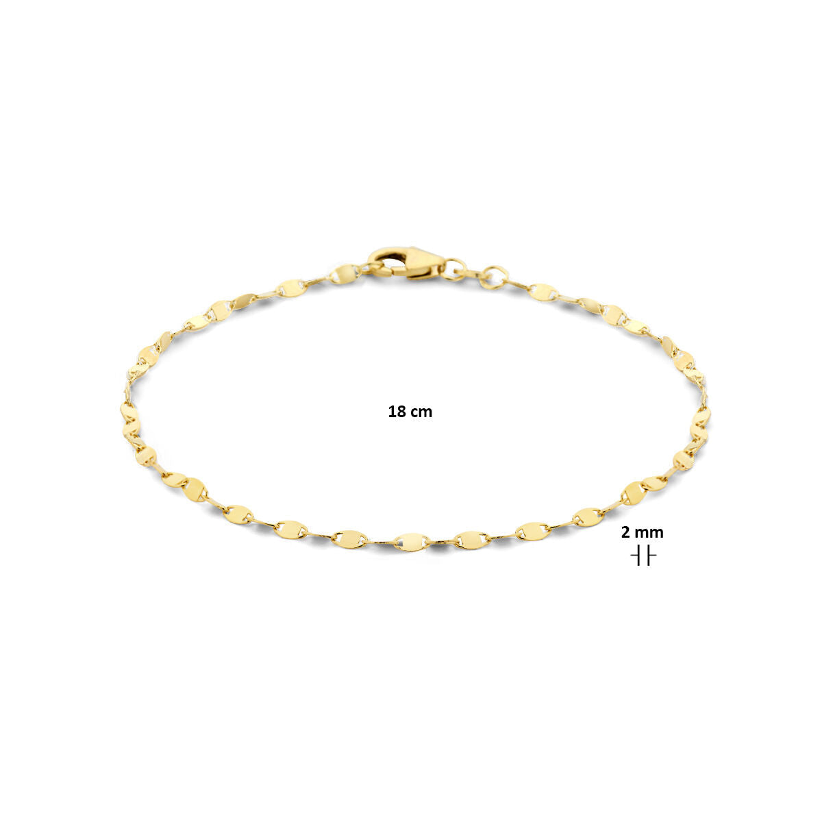 bransoletka 2,0 mm 18 cm 14K żółte złoto