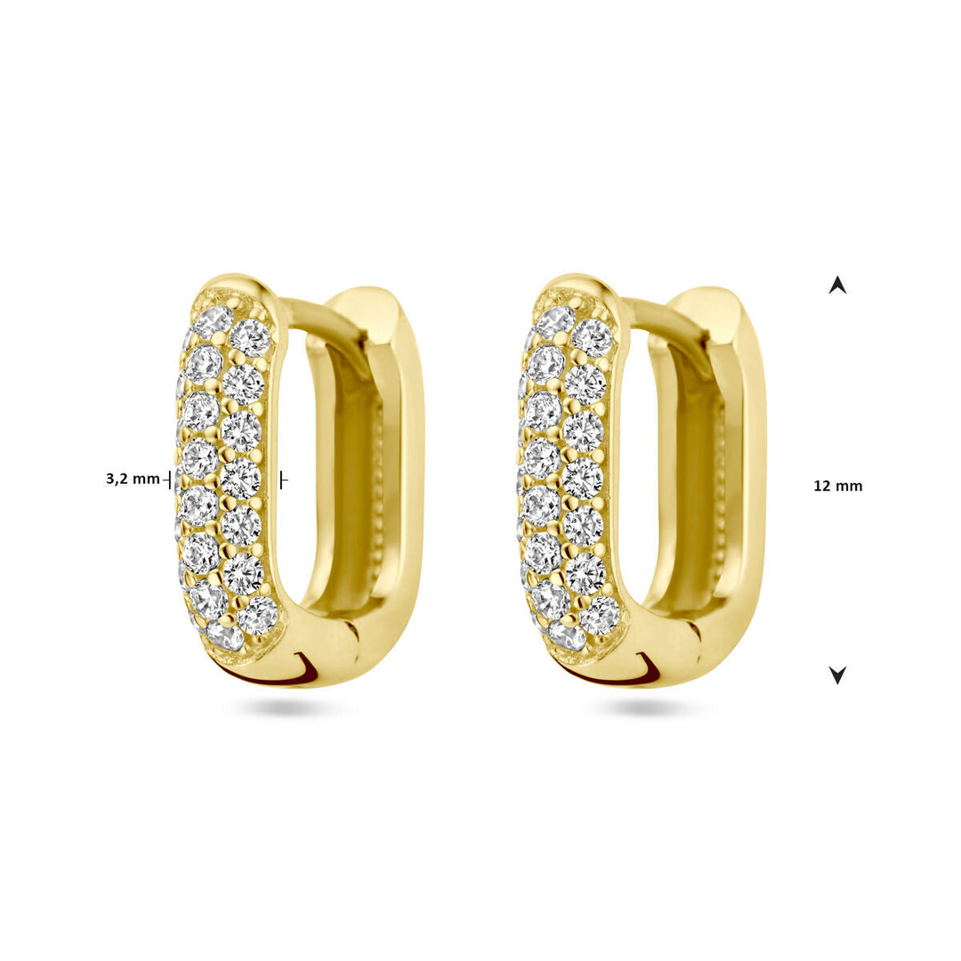 klapoorringen diamant 0.36ct (2x 0.18ct) h si 14K geelgoud