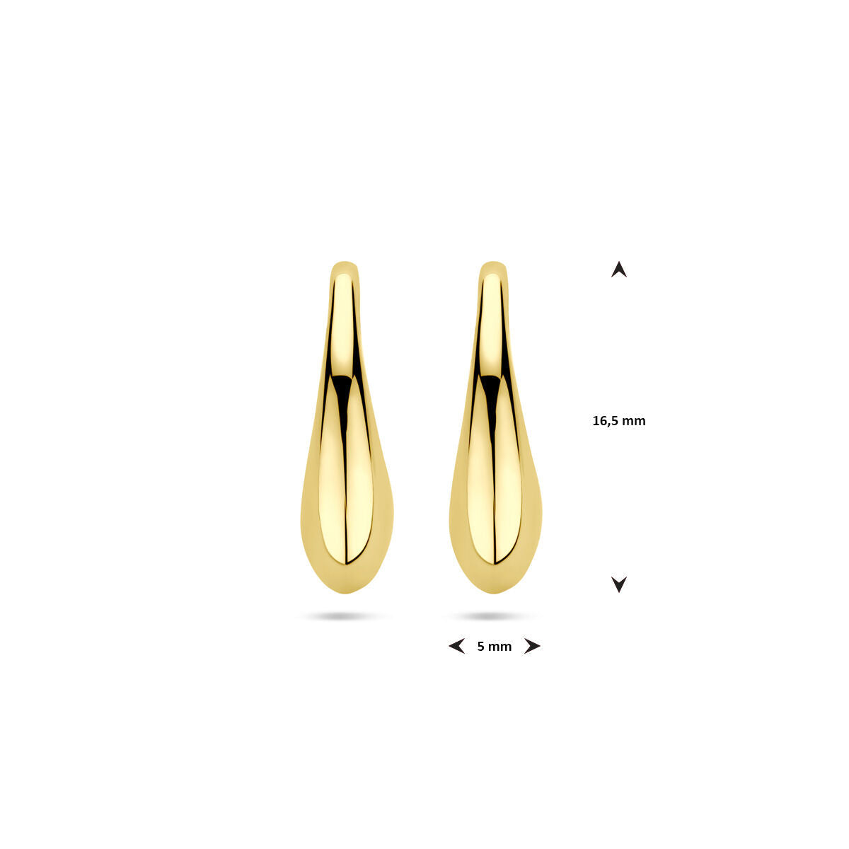 kolczyki krople francuskie 16,5 mm 14K żółte złoto