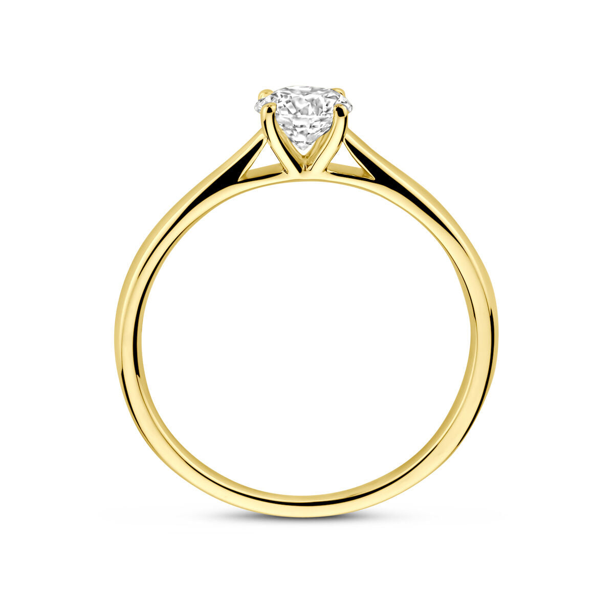 14k żółte złoto damski pierścionek z 0.50ct diamentem hodowanym w laboratorium