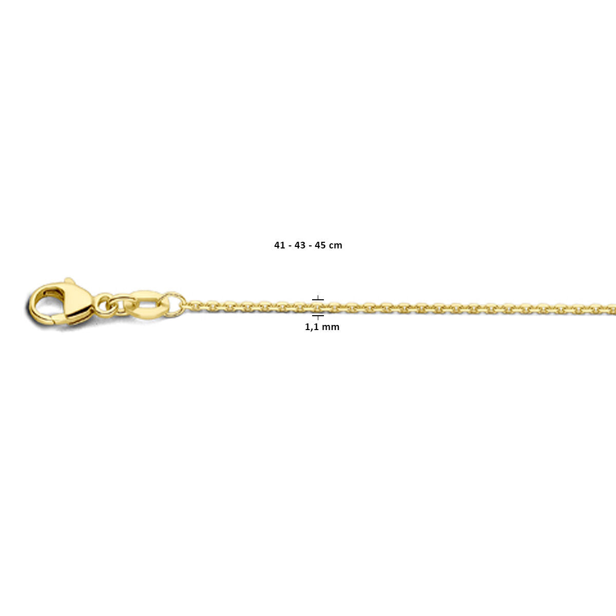 naszyjnik kotwica z diamentami 1,1 mm 41 - 43 - 45 cm 18K żółte złoto
