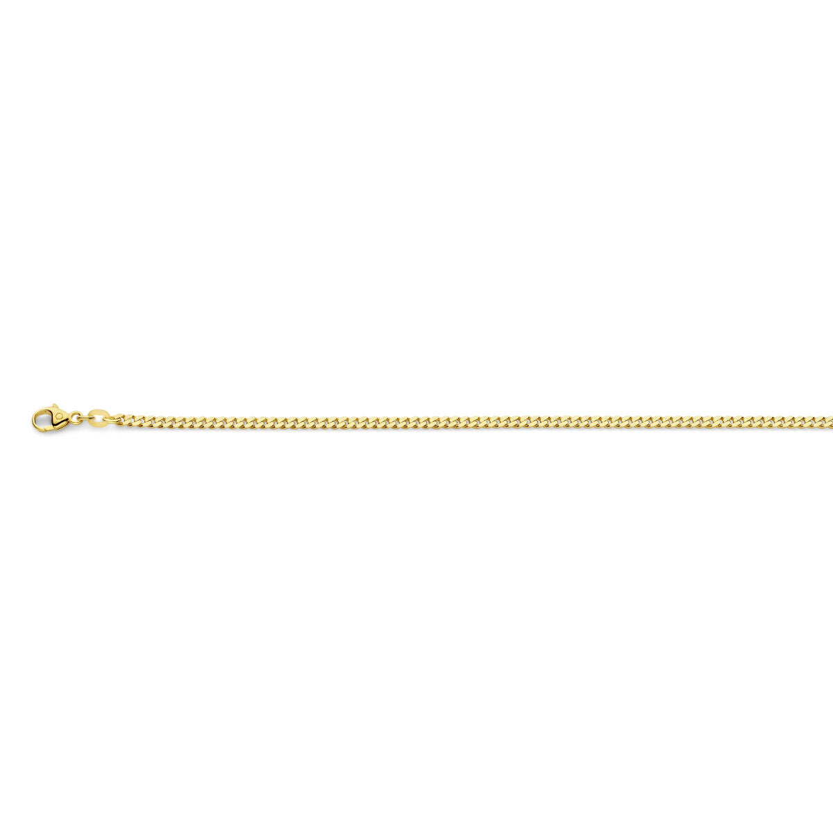 gourmette 4-złotych 2,4 mm masywnego 14K żółtego złota