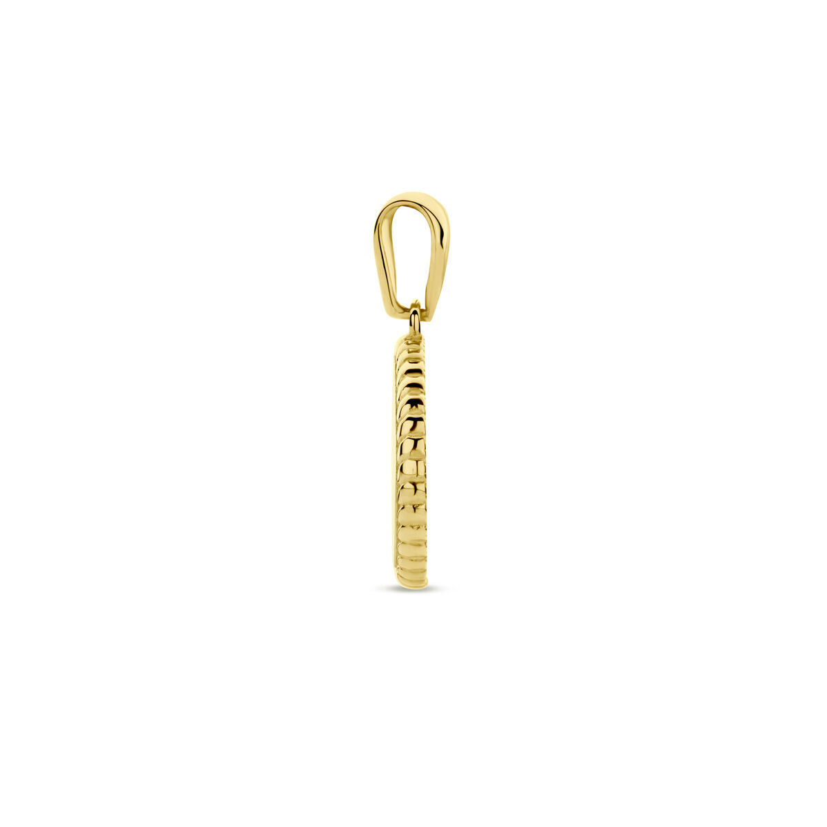 wisiorek grawerowany 18 mm 14K żółte złoto