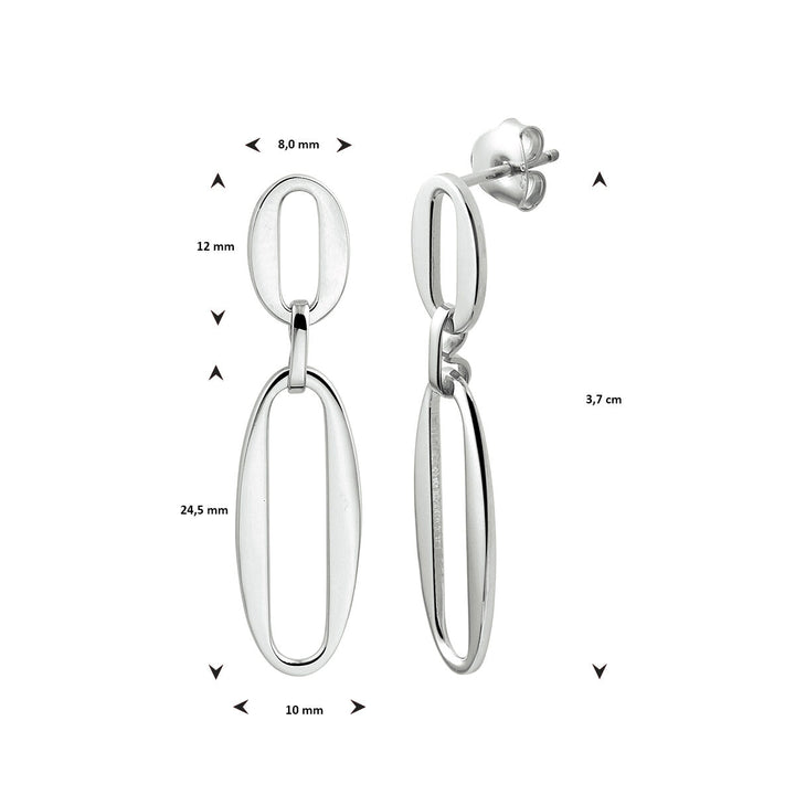 oorhangers paperclip zilver gerhodineerd