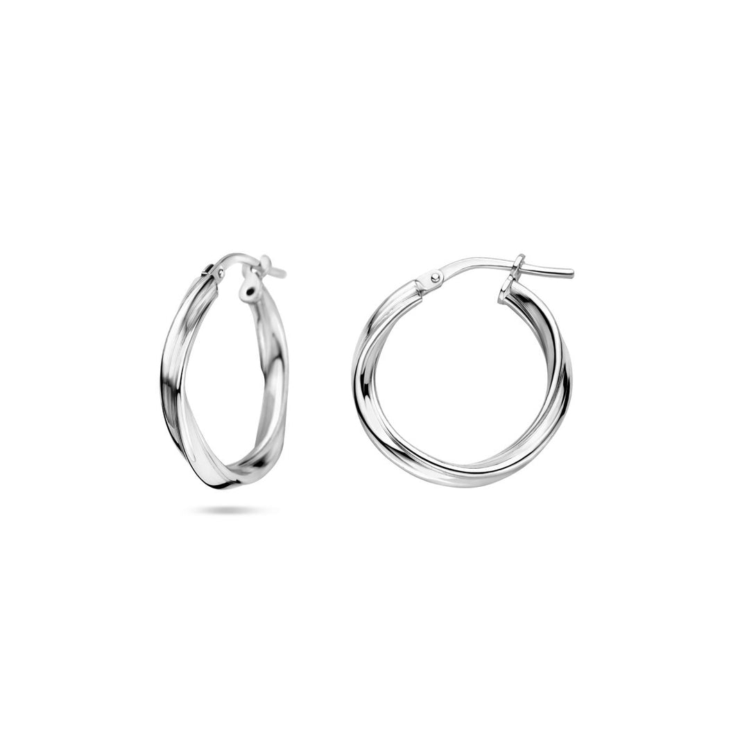 oorringen gedraaid 2,0 mm zilver gerhodineerd