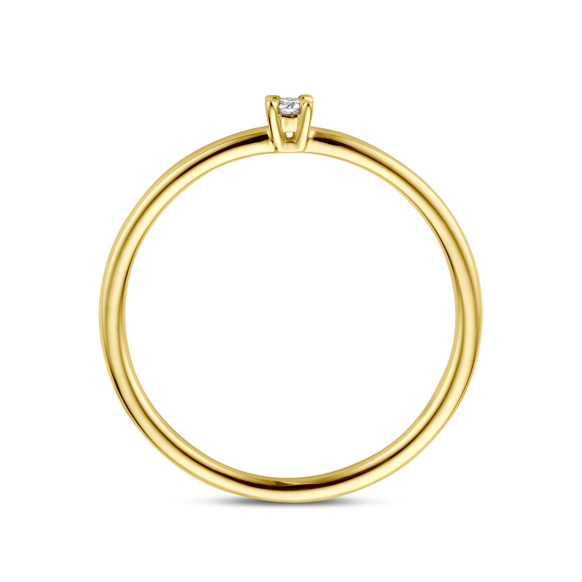 pierścionek diament 0.03ct h si 14K żółte złoto