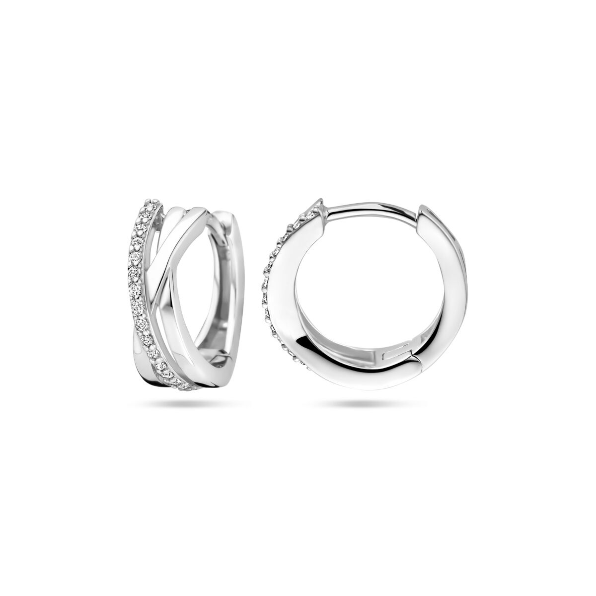 kolczyki koła 13 mm srebro rodowane