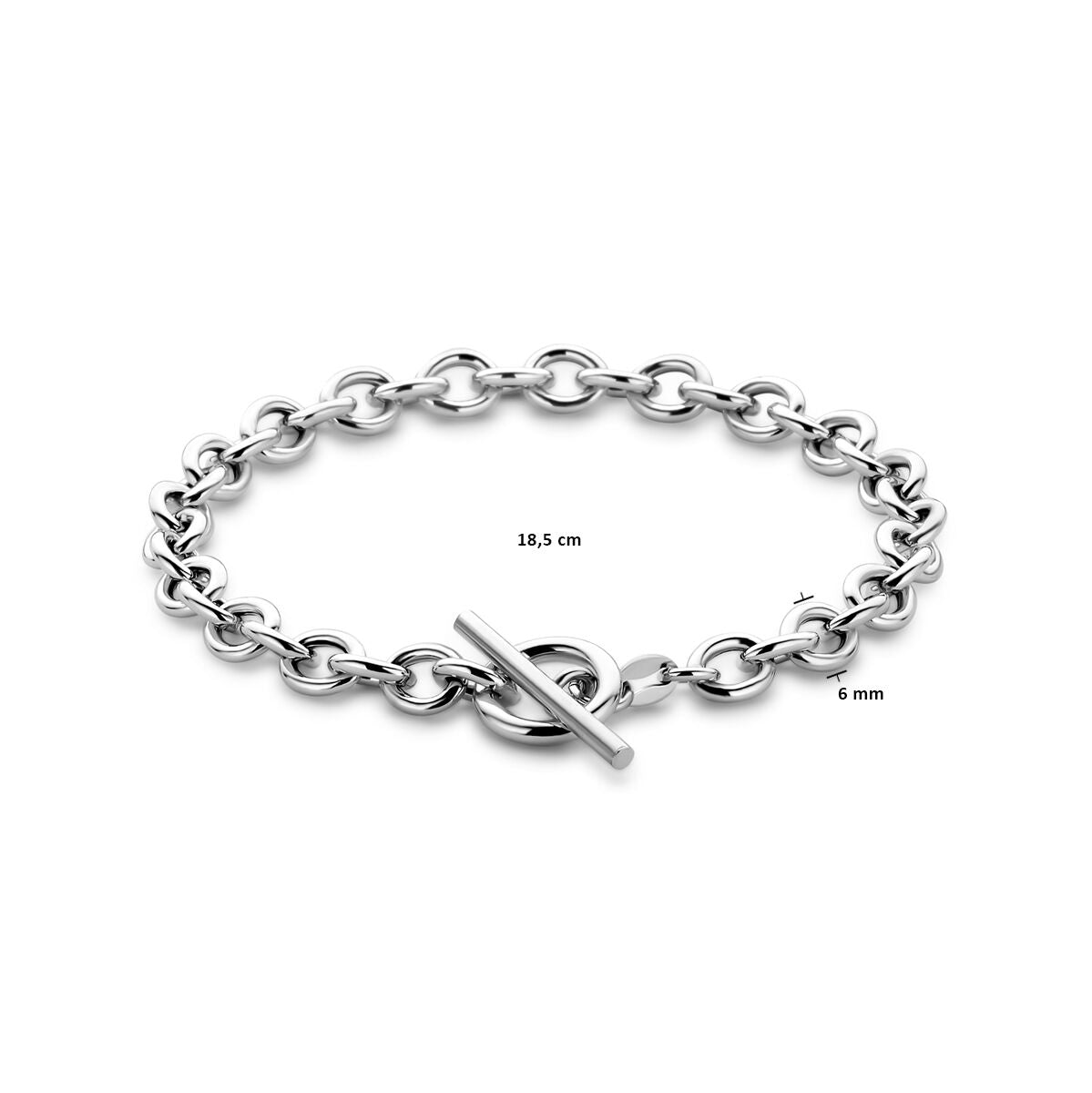 bransoletka 6 mm 18,5 cm zapięcie kapitałowe srebro rodowane