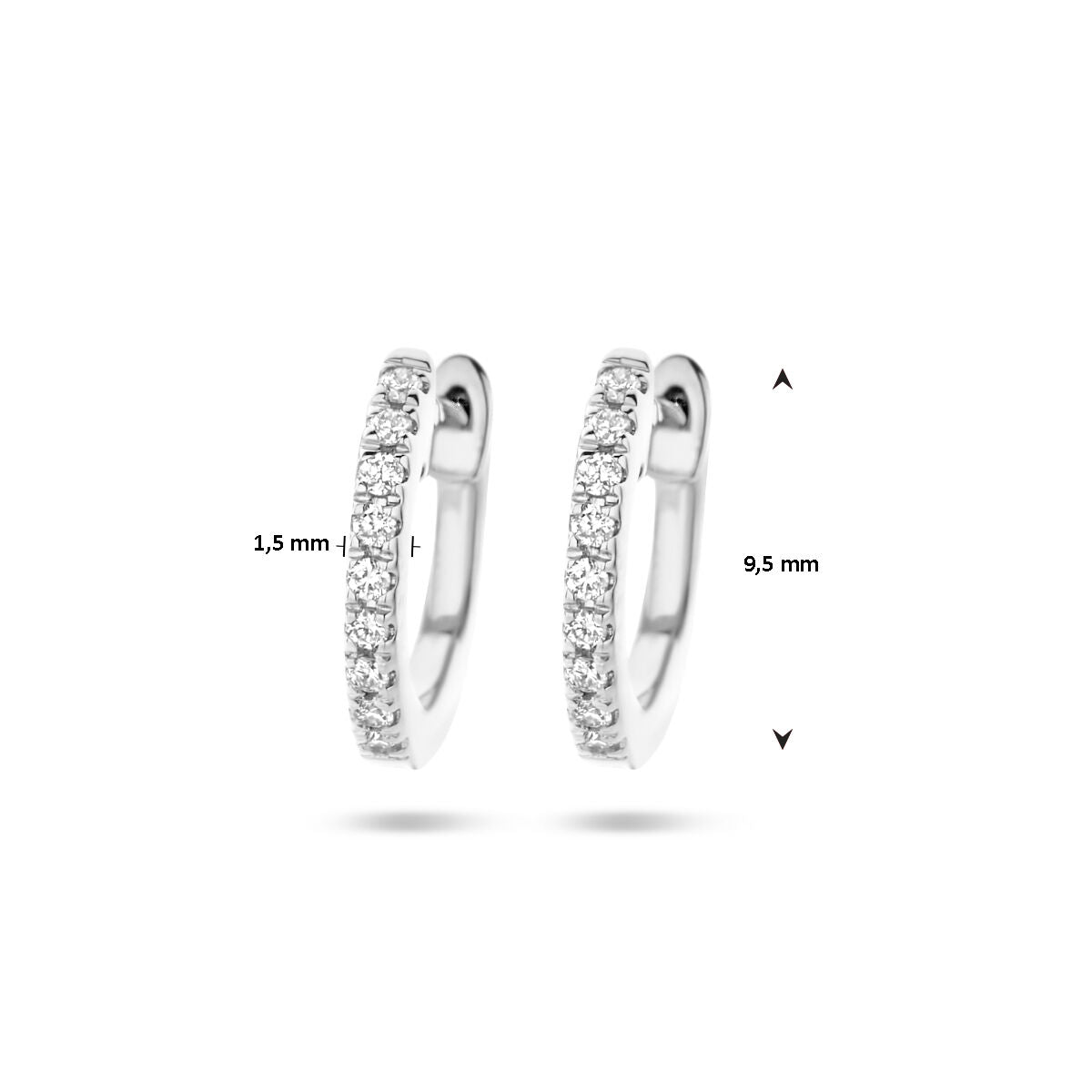 klapoświnki diament 0.06ct (2x 0.03ct) h si 14K białe złoto