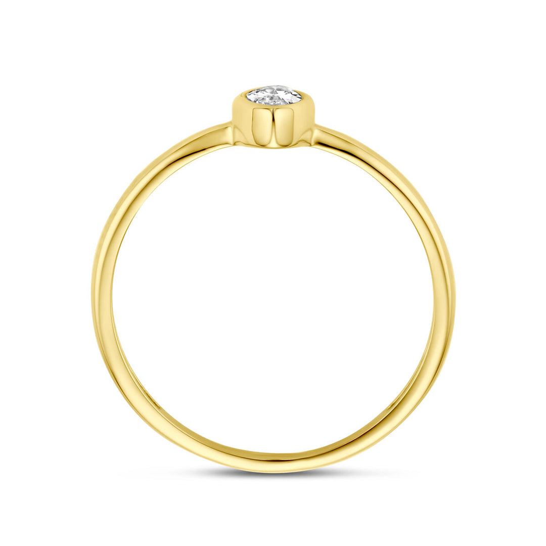 ring zirkonia 14K geelgoud