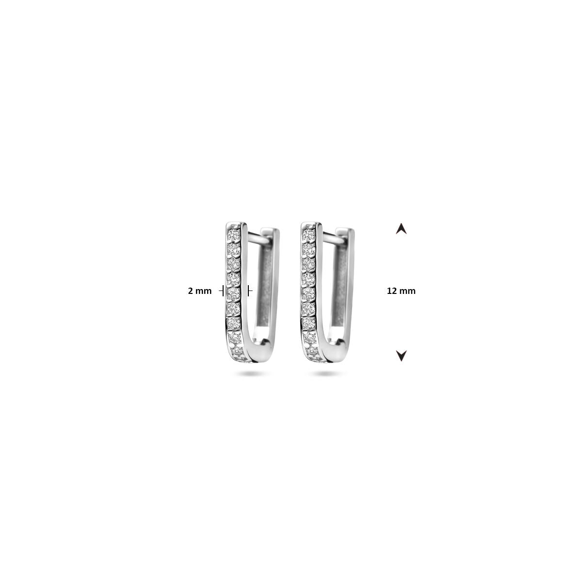 kolczyki koła cyrkonia 12 mm srebro rodowane