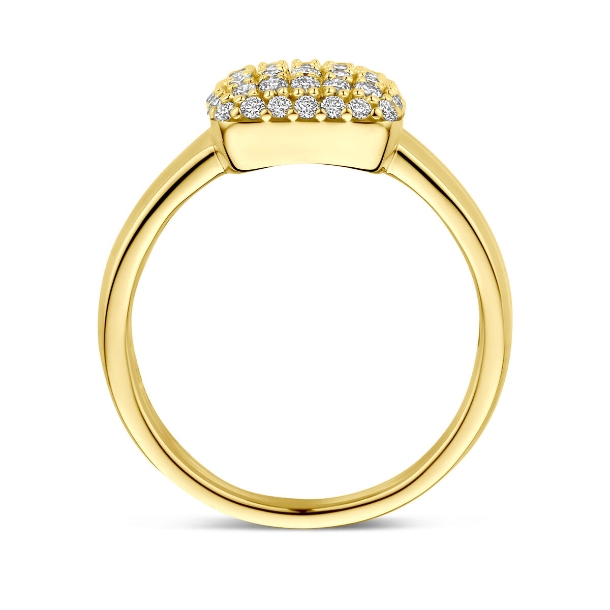 14k żółte złoto damski pierścionek z 0.50ct diamentem hodowanym w laboratorium